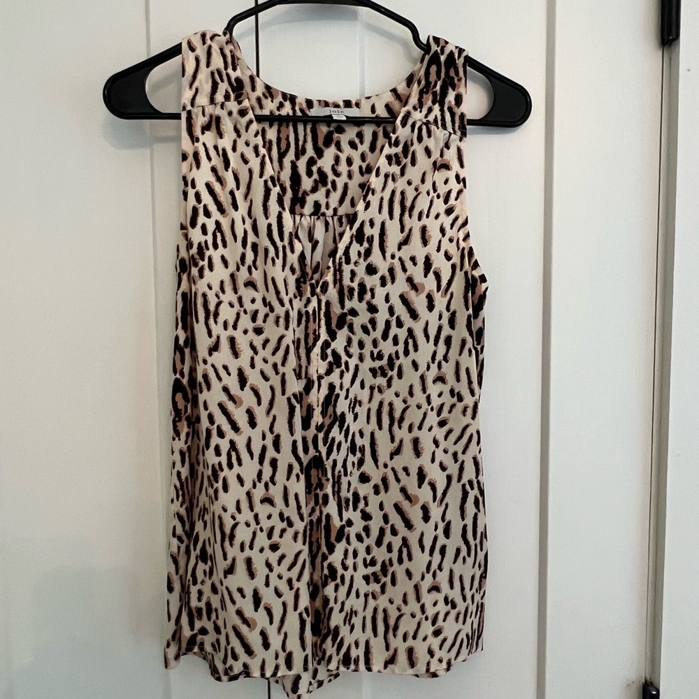 Leopard Print Sleeveless V Neck Blouse or Cami